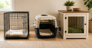 Comparison of different puppy crate styles side by side