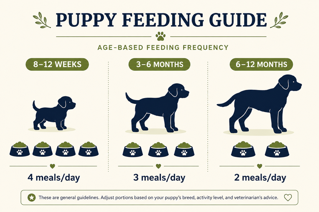 Puppy feeding frequency chart by age